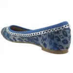 Ballerines léopard bleues ornées de chaîne