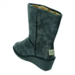 Jolies bottines noires compensées avec intérieur fourré