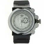 Montre homme avec cadran rond en acier animé de motif fantaisie sur le côté