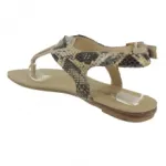 Superbes sandales beiges avec effet reptile