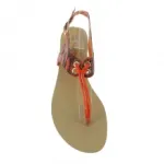 Sandales orange avec effet reptile