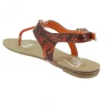 Sandales orange avec effet reptile