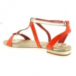 Sandales orange avec brides fines