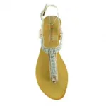 Sandales champagne incrustées de strass