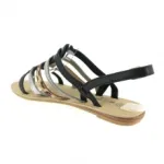 Sandales noires avec brides trois tons