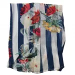 Chemise à rayures imprimée fleurie