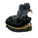 Bonnet femme pur acrylique en crochet avec pompons bicolores
