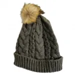 Bonnet avec pompon en fausse fourrure