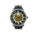 Montre automatique pour homme avec cadran transparent et index contrasté