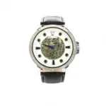 Montre automatique pour homme avec cadran transparent et index fantaisie