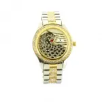 Montre bijou fashion avec motif d’un léopard 