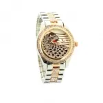 Montre bijou fashion avec motif d’un léopard 