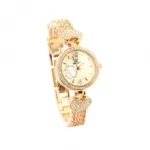 Montre bijou incrustée de strass avec motif cœur sur le bracelet