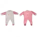 Pyjama bicolore avec motifs brodés pour bébé