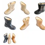 Bottines enfant avec brides bouclées et doublure en fausse fourrure