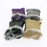Gants mitaines cloutés avec doublure fourrure