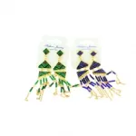 Boucles d’oreilles pendantes fantaisie ornées de perles