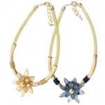 Collier en maille serpent avec pendentif fleur
