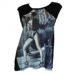 T-shirt avec motif photo et ouverture au dos