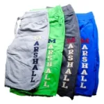 Short sport homme molletonné avec lien à nouer à la taille et logo Marshall 96 floqué devant