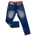 Jeans délavé avec ceinture à nouer