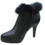 Bottines à talon avec fausse fourrure