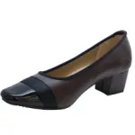 Jolies ballerines à talon avec bout verni