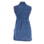 Robe chinée avec col roulé et taille cloutée devant
