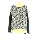 Top chiné avec motif fleuri devant