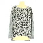 Top chiné avec motif fleuri devant