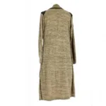Gilet chiné long avec col châle et poches zippées