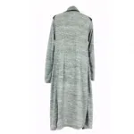 Gilet chiné long avec col châle et poches zippées
