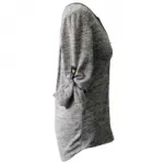 Pull chiné avec poche poitrine et manches retroussables