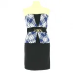 Robe bustier avec haut à carreau et ceinture fantaisie