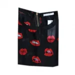 T-shirt imprimé bouche avec zip au dos