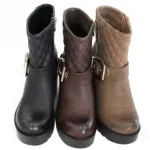 Bottines femme à talon épais et montant matelassé