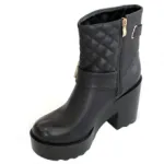 Bottines femme à talon épais et montant matelassé