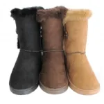 Bottes fashions avec fourrures et bouton