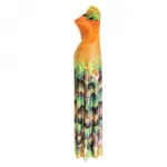 Robe d’été bustier longue avec motif queue de paon