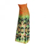 Robe d’été bustier longue avec motif queue de paon