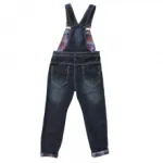 Salopette jeans avec revers carreau