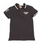 Polo avec motif brodé et biais contrastant