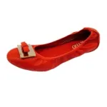 Ballerines perforées avec bordure élastique et nœud plat