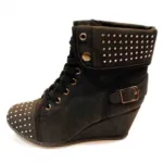 Bottines compensées cloutées pour femme