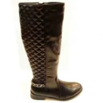 Bottes tendance avec effet matelassé et chaîne décorative