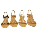 Sandales ornées de chaînes dorées et strass