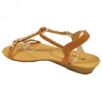 Sandales ornées de chaînes dorées et strass