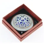 Miroir de sac rond enjolivé de strass avec double face