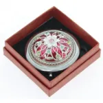 Miroir de sac rond enjolivé de strass avec double face