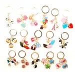 Porte-clé bijou avec motif fantaisie coloré